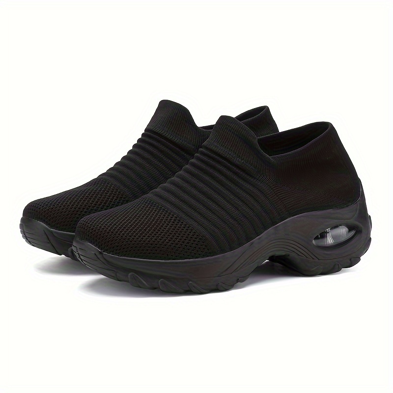 air cushion sock sneakers, womens air cushion sock sneakers casual knitted low top running sports shoes breathable walking trainers details 3