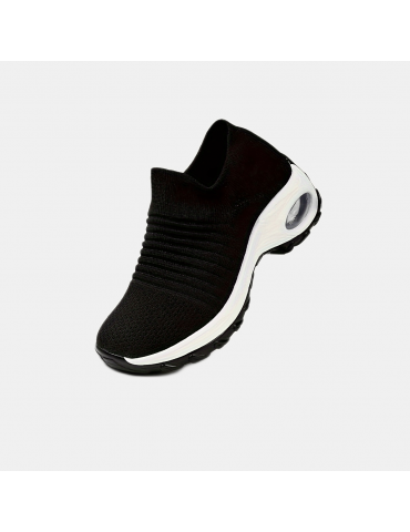 Women's Air Cushion Sock Sneakers, Casual Knitted Low Top Running Sports Shoes, Breathable Walking Trainers